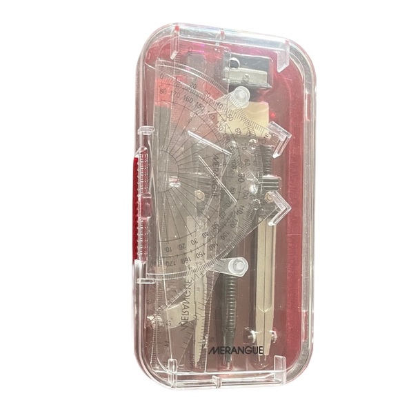 MERANGUE Transparent Geometry Set ā Red Case š $5 Finds ā Clearance Section š - Picture 1 of 5